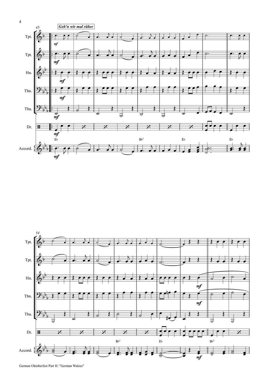 German Octoberfest Part II - Waltzes - German Band Concert Band scores gallery preview page 4