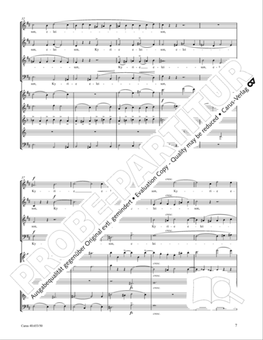 Mass in D Major (Missa in D) 4-Part scores gallery preview page 8