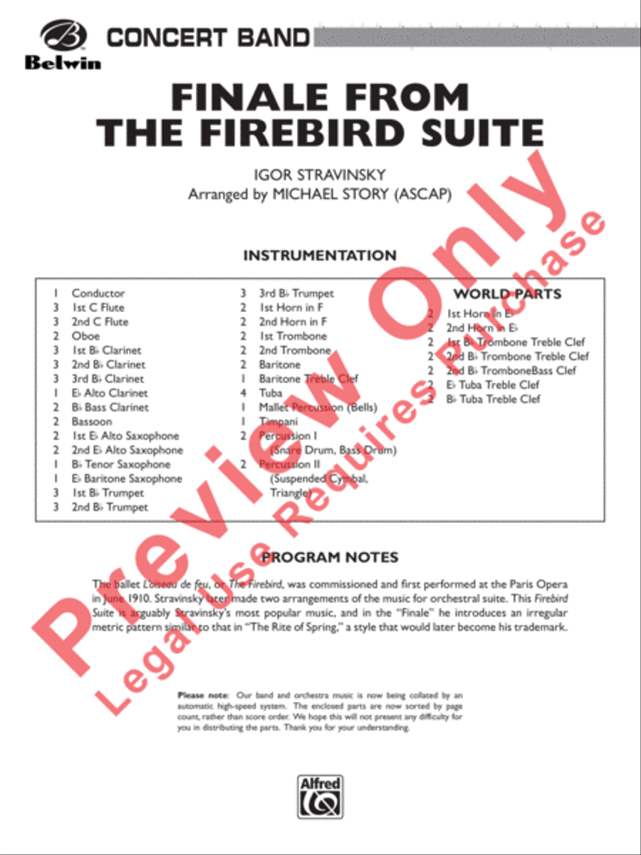 Finale from The Firebird Suite Concert Band scores gallery preview page 2