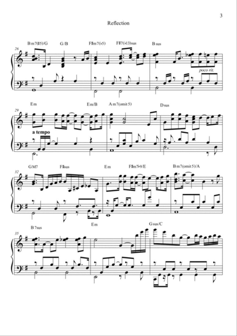 Reflection Piano Solo scores gallery preview page 4
