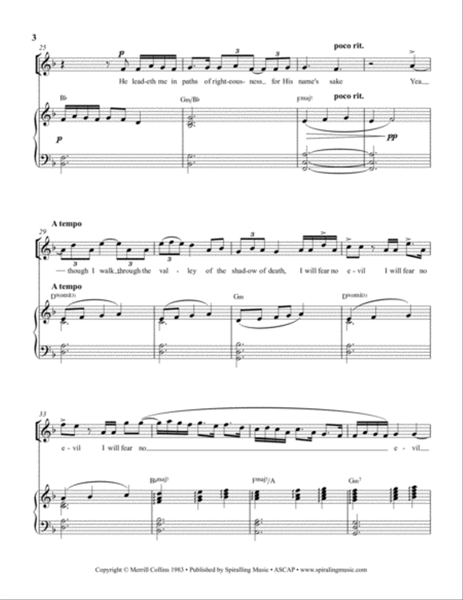 Psalm 23 in F - Full Score in F Small Ensemble scores gallery preview page 4