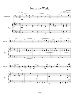 Joy to the World (trombone solo) with optional piano accompaniment