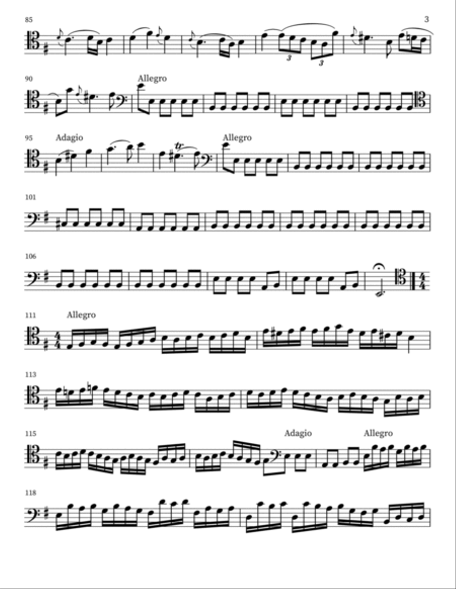 Cello Concerto in E Minor (RV 409) Cello Solo scores gallery preview page 3