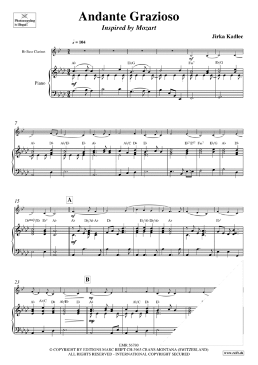 Andante Grazioso Andante Grazioso Bass Clarinet scores gallery preview page 4