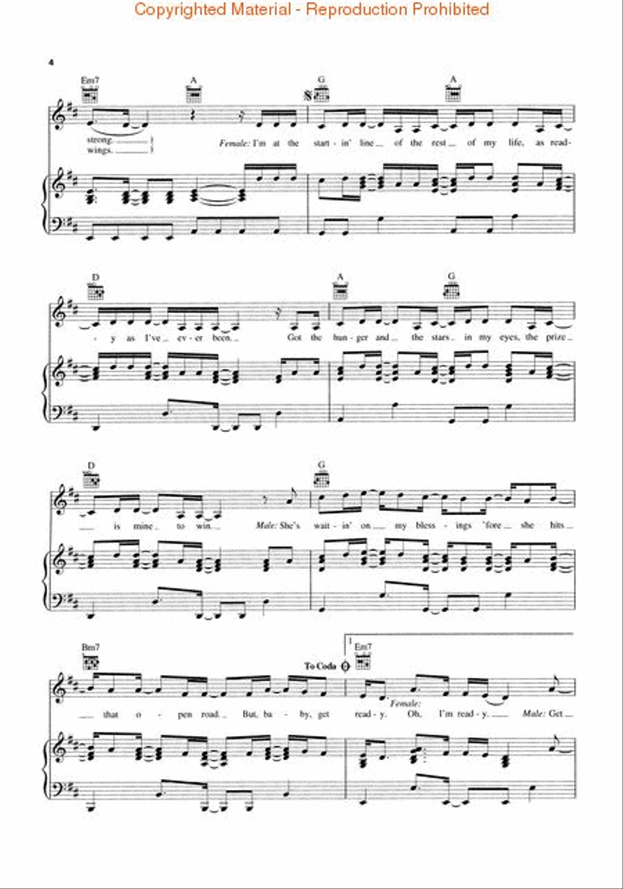 Ready, Set, Don't Go Piano, Vocal, Guitar scores gallery preview page 3