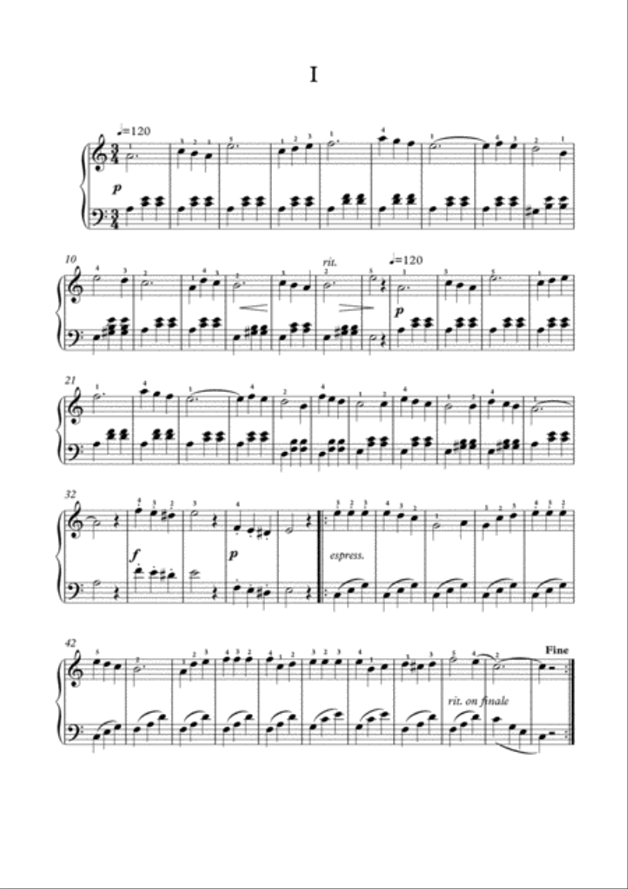 Easy short piano melodies of 19th Century Piano Solo scores gallery preview page 1