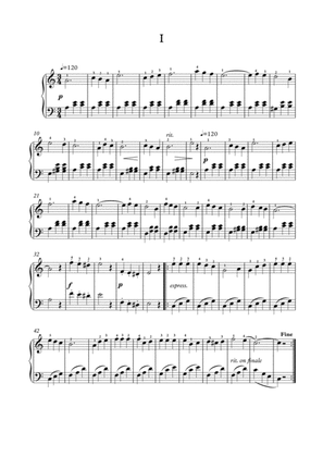 Easy short piano melodies of 19th Century