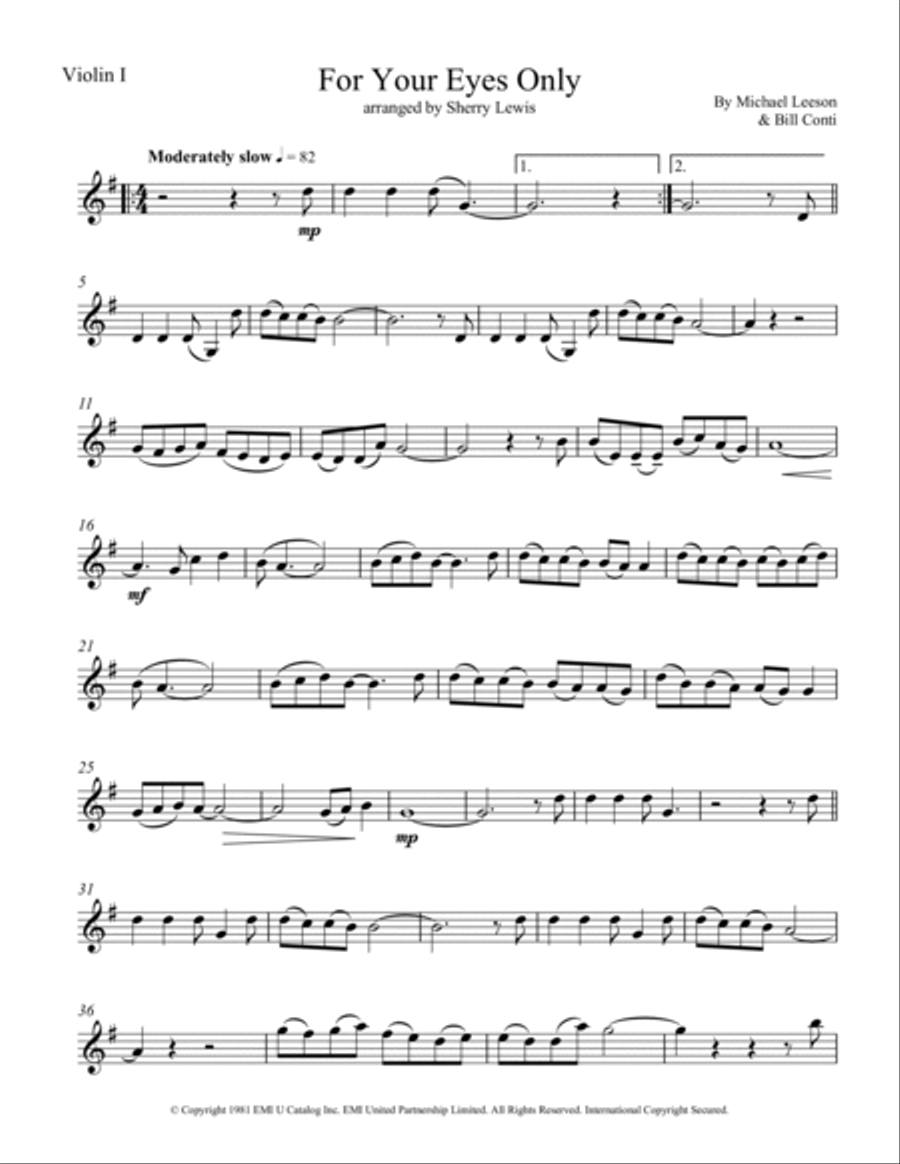 For Your Eyes Only String Trio scores gallery preview page 6