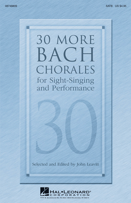 Book cover for 30 More Bach Chorales for Sight-Singing and Performance