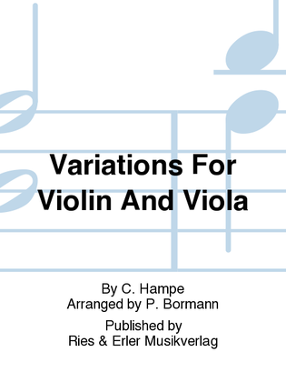 Book cover for Variations for Violin and Viola