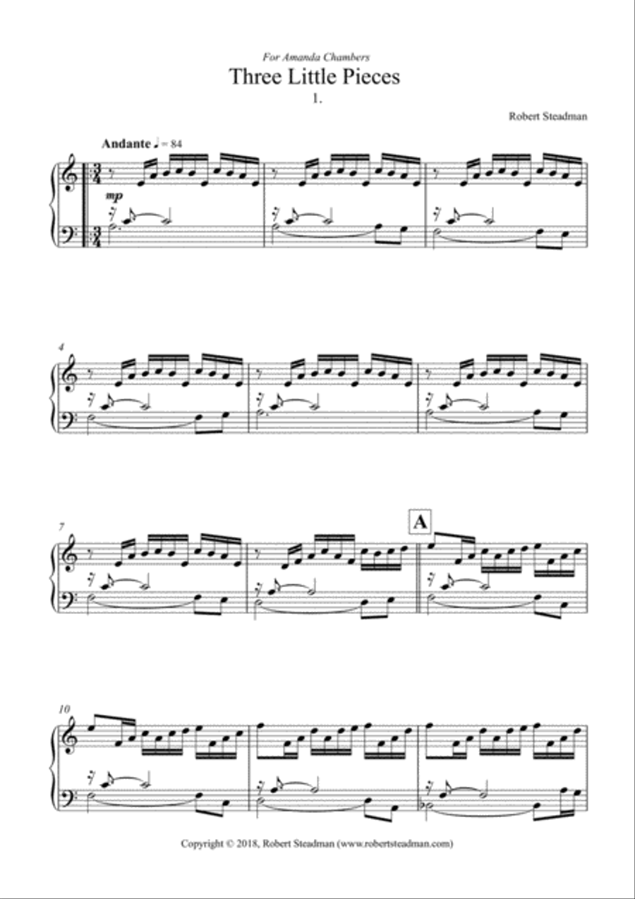 Three Little Pieces Piano Method scores gallery preview page 1
