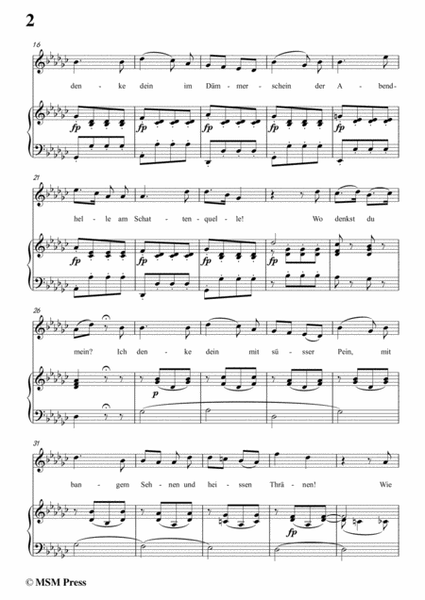 Schubert-Andenken,in G flat Major,for Voice&Piano image number null