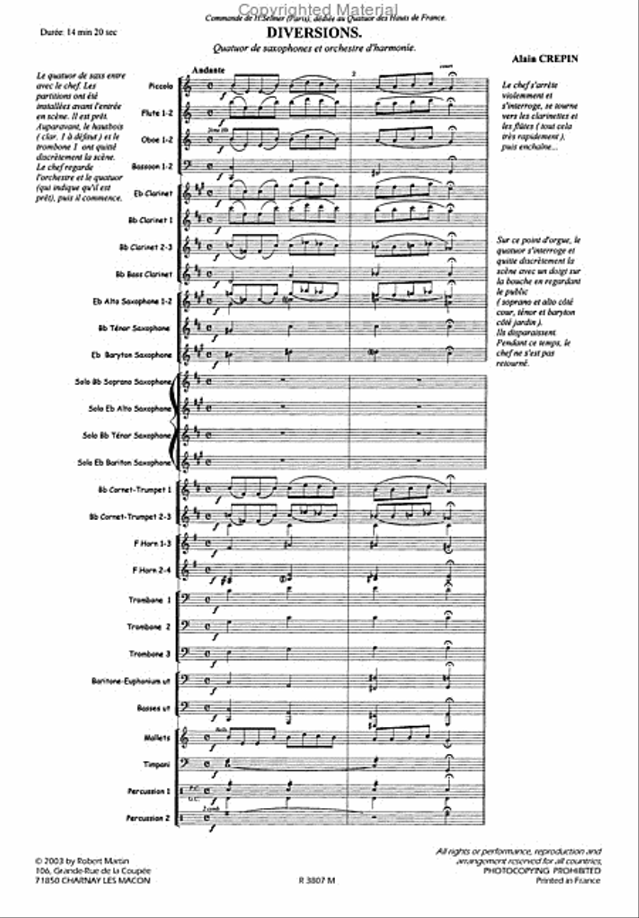 Diversions Pour Quatuor de Saxophone Saxophone scores gallery preview page 2