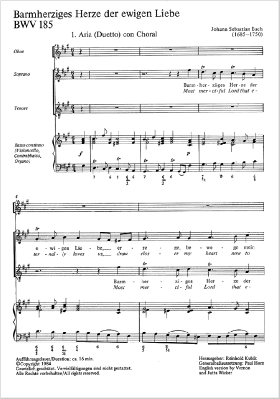 Most merciful Lord that eternally loves us (Barmherziges Herze der ewigen Liebe) 4-Part scores gallery preview page 2