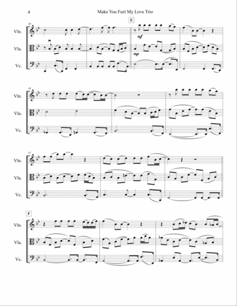 Make You Feel My Love String Trio scores gallery preview page 5