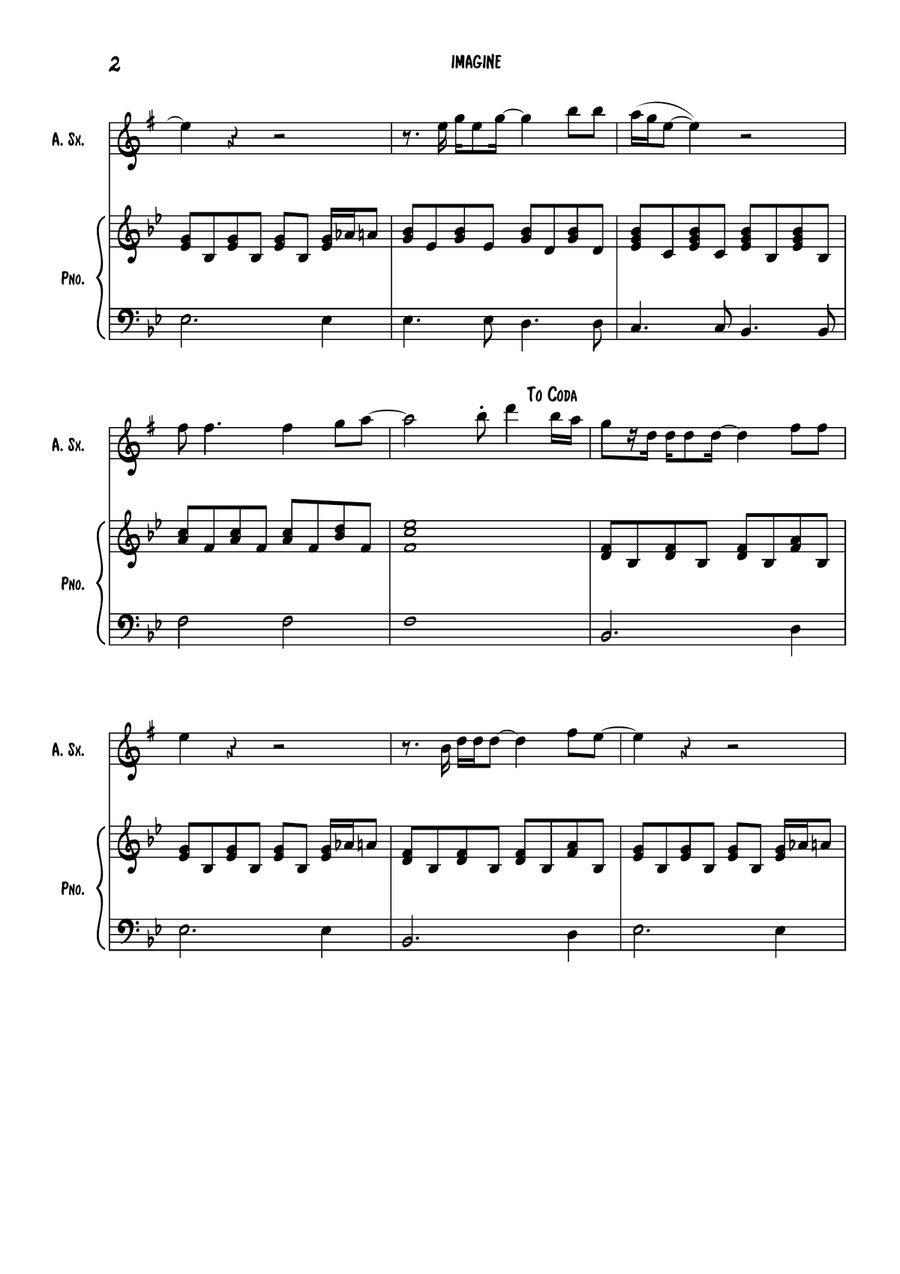 Imagine Imagine Alto Saxophone scores gallery preview page 2