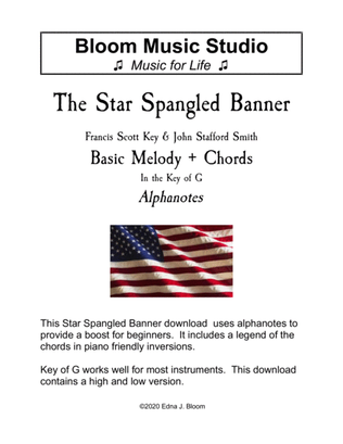 Book cover for The Star Spangled Banner Key of G Alphanotes Lead Sheet