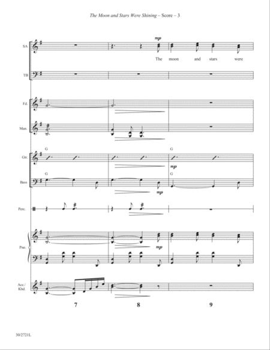 The Moon and Stars Were Shining - Instrumental Score and Parts Choir scores gallery preview page 3