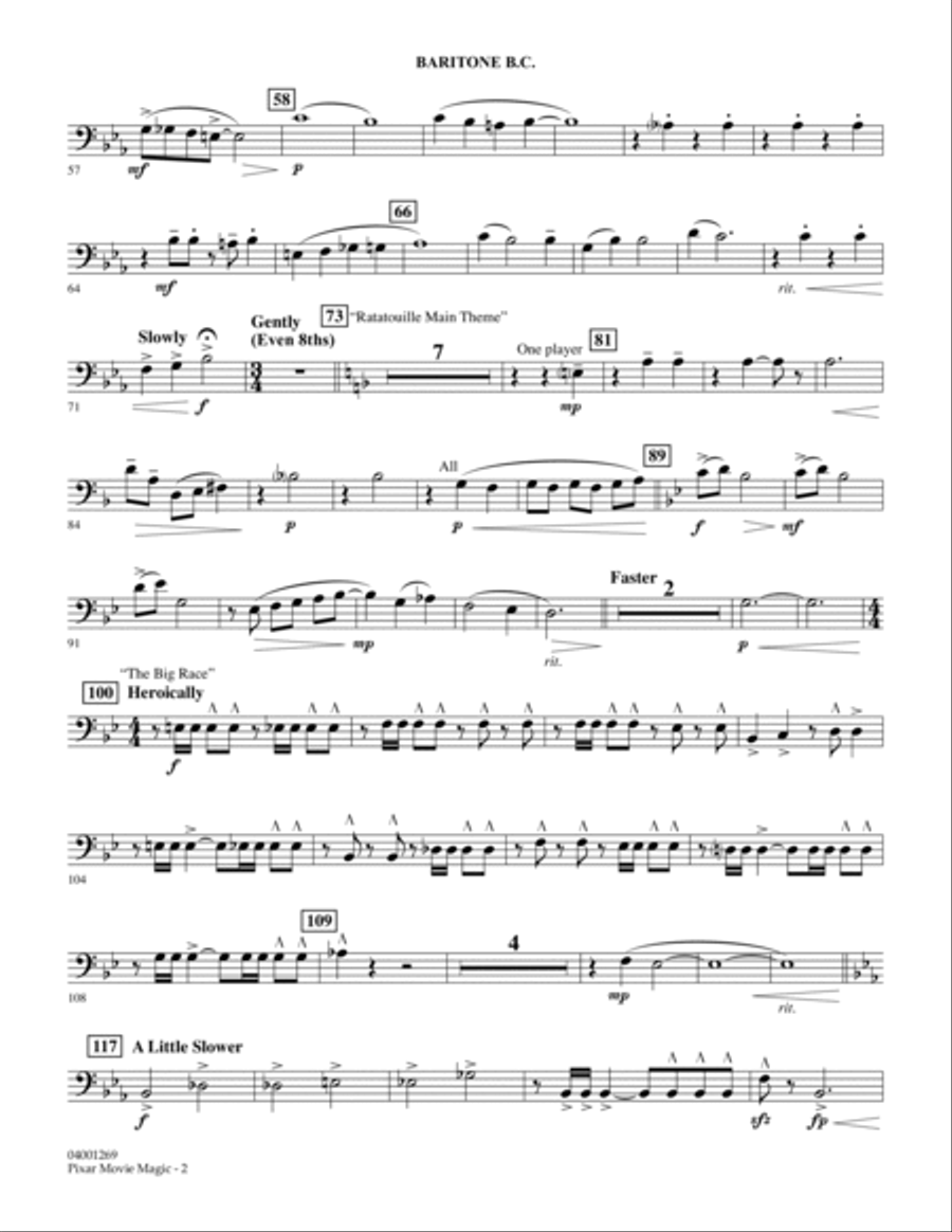Pixar Movie Magic - Baritone B.C. Concert Band scores gallery preview page 2