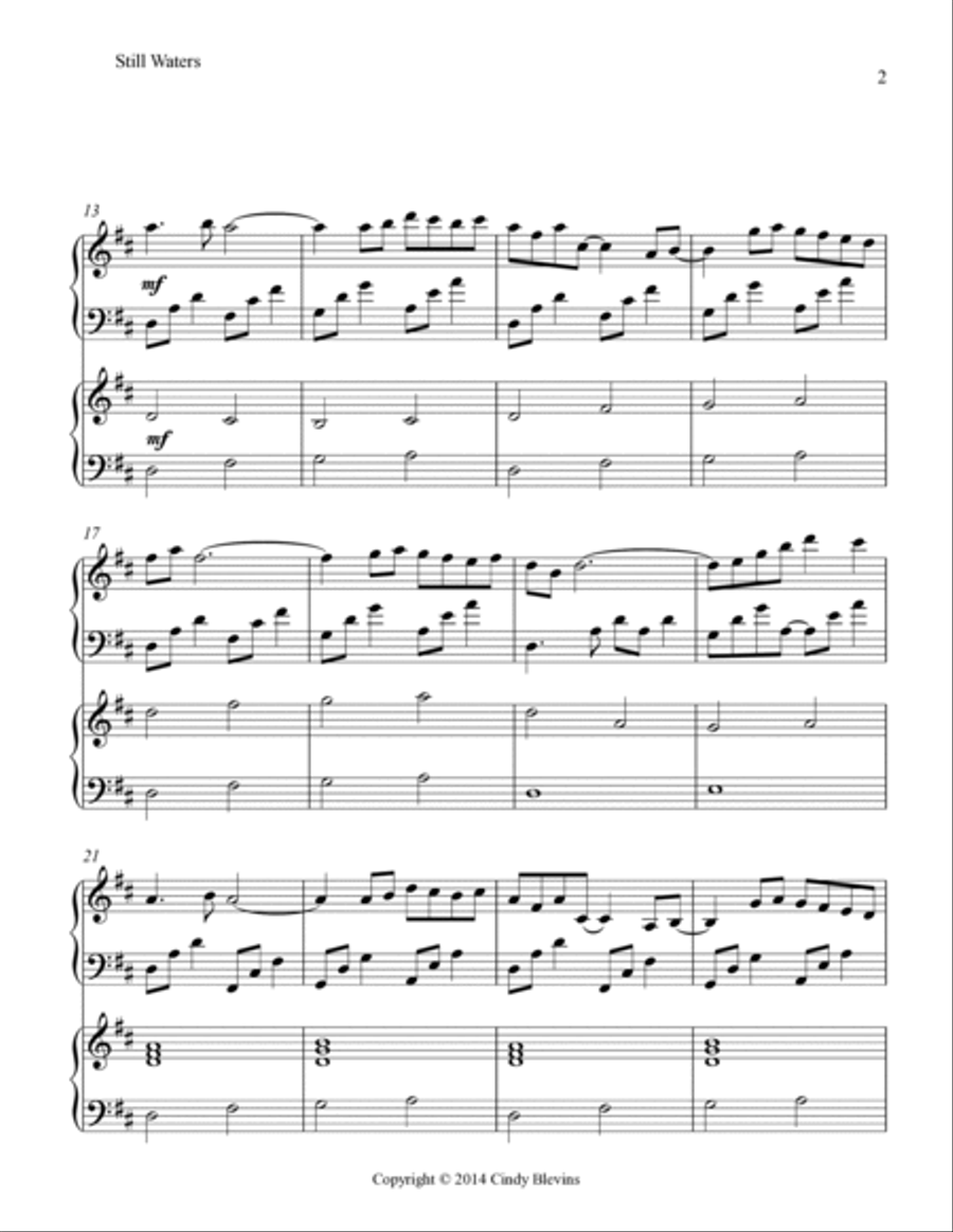 Still Waters, Harp Duet Still Waters, Harp Duet Harp scores gallery preview page 3