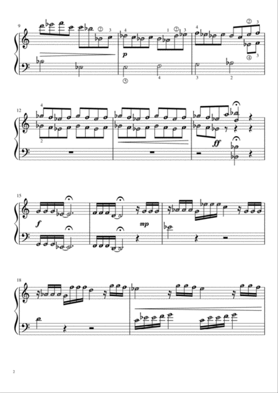 Beethoven's 5th Symphony - Piano Solo Grade 1 (awesome parts only) with note names Easy Piano scores gallery preview page 2