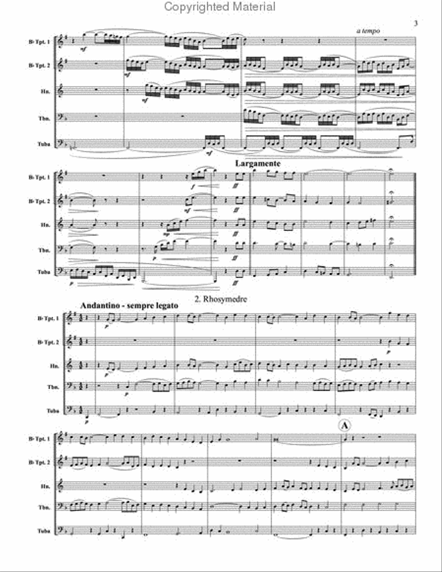 Three Welsh Preludes Brass Quintet scores gallery preview page 3