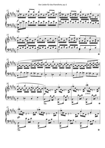 Vier Lieder fur das Pianoforte, op. 6 image number null