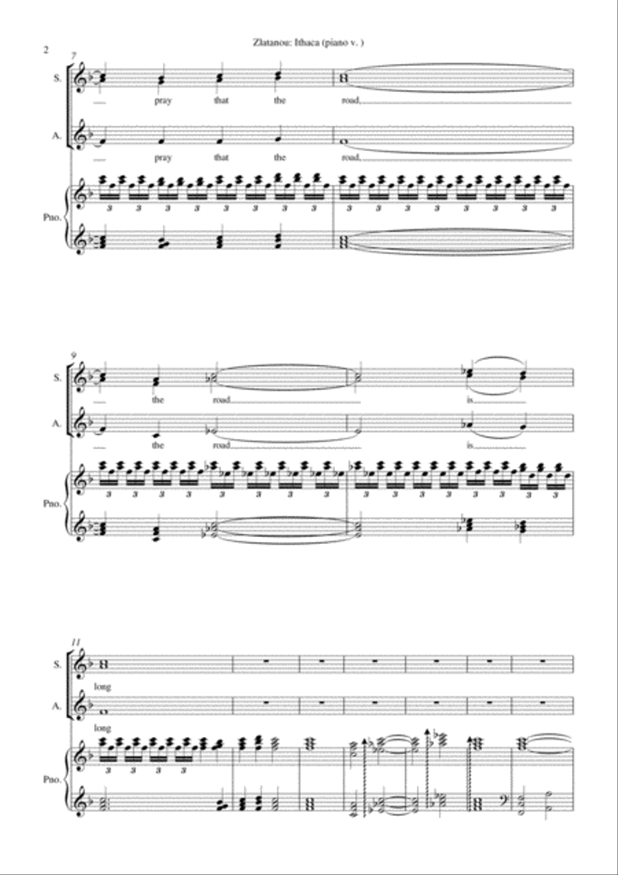 ITHACA, for SATB choir and piano 4-Part scores gallery preview page 2