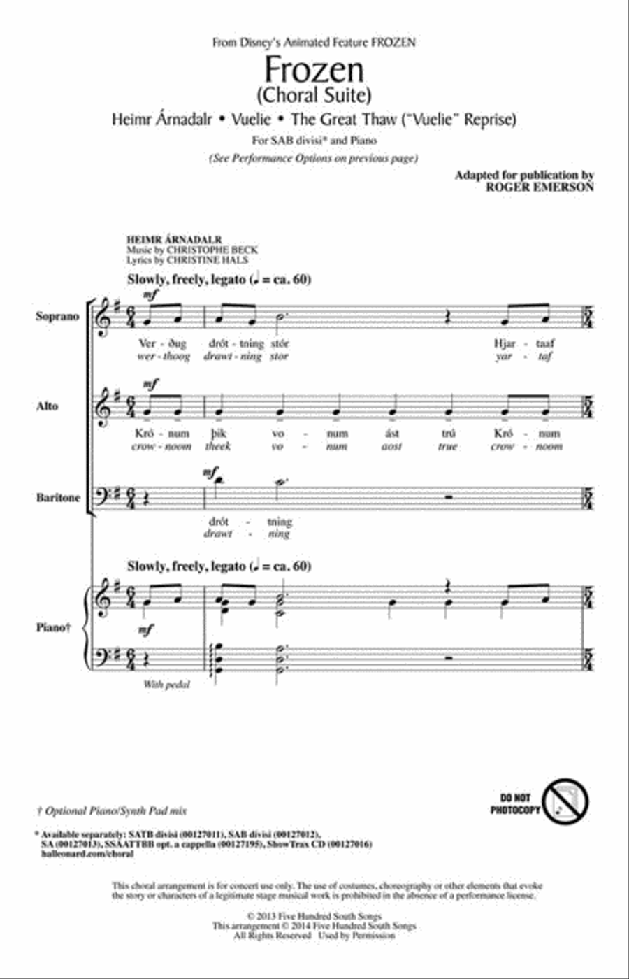 Frozen (Choral Suite) Frozen (Choral Suite) Divisi scores gallery preview page 3