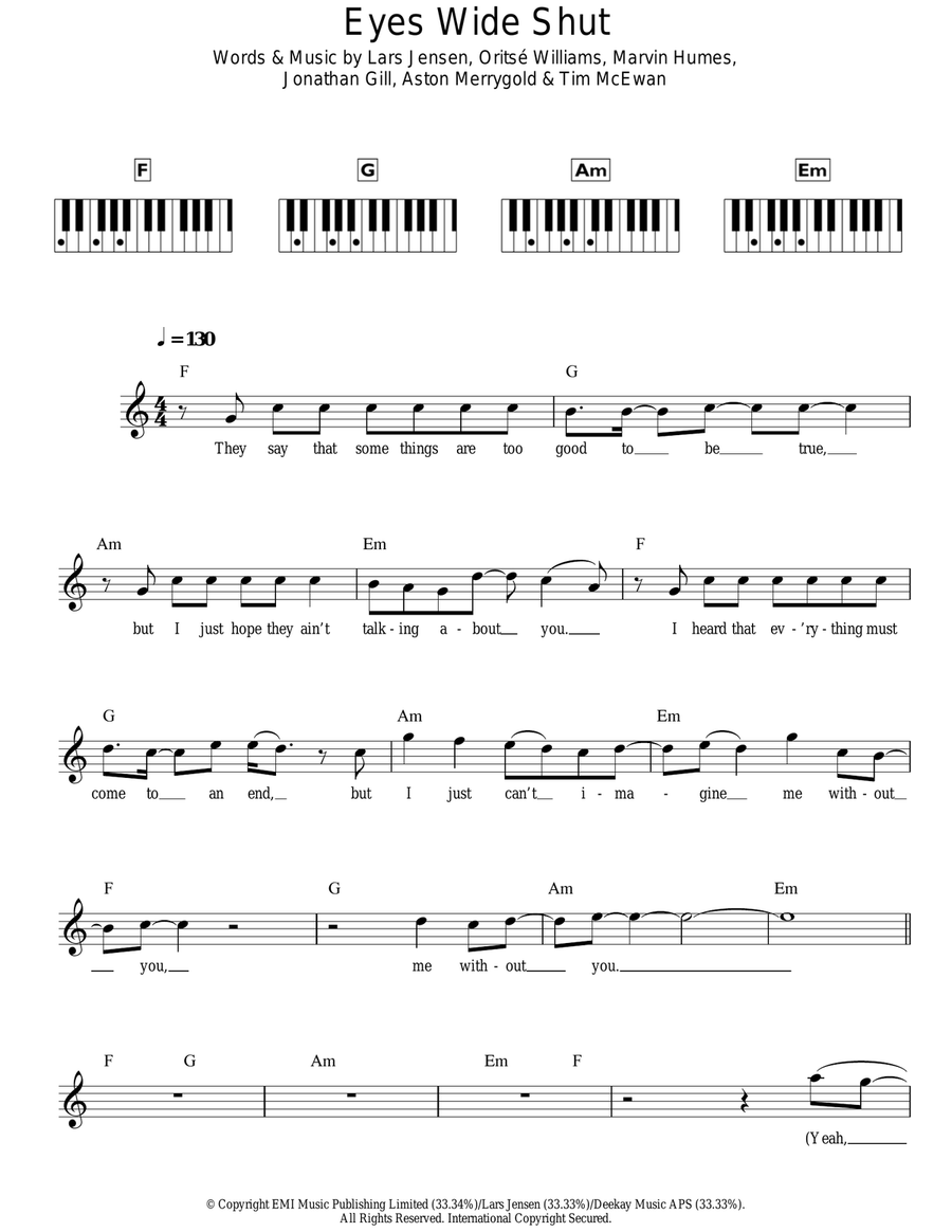 Eyes Wide Shut Piano scores gallery preview page 1