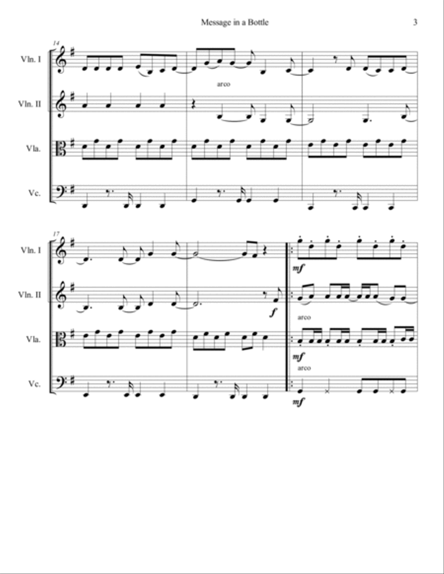 Message In A Bottle Taylor S Version From The Vault String Quartet scores gallery preview page 4