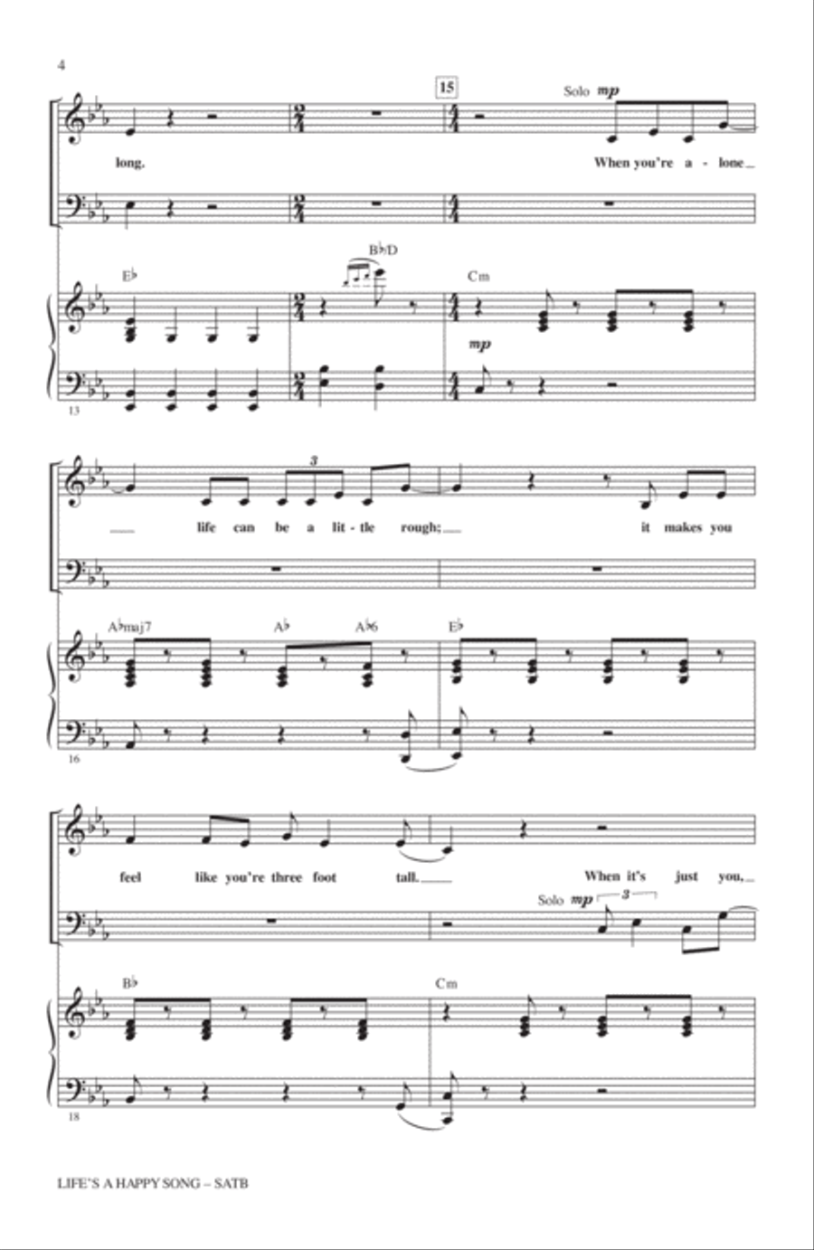 Life's A Happy Song 4-Part scores gallery preview page 3