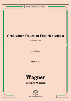 Book cover for R. Wagner-Gruß seiner Treuen an Friedrich August,WWV 71,in A flat Major