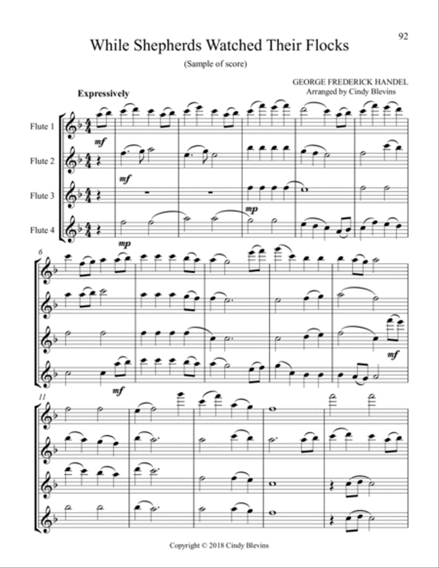 Flute Quartets for Christmas, Vol. I Flute Quartet scores gallery preview page 5