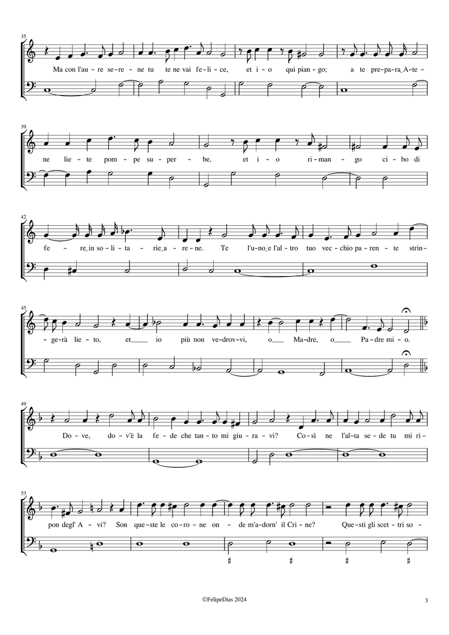 Lamento d'Arianna a voce sola: Lasciatemi morire Voice Solo scores gallery preview page 3