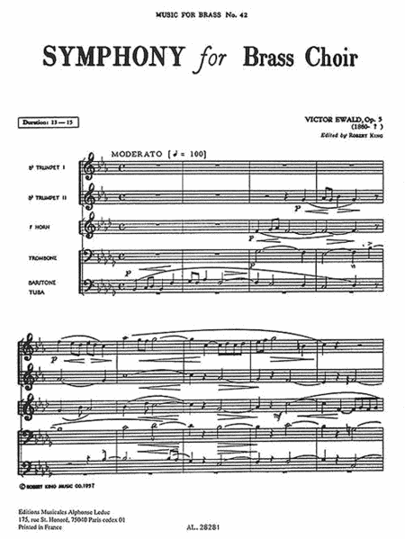 Victor Ewald - Symphonie Pour Cuivres A 5 Voix (arr. Robert King)
