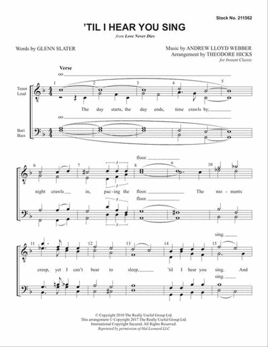 'Til I Hear You Sing 'Til I Hear You Sing TTBB scores gallery preview page 3