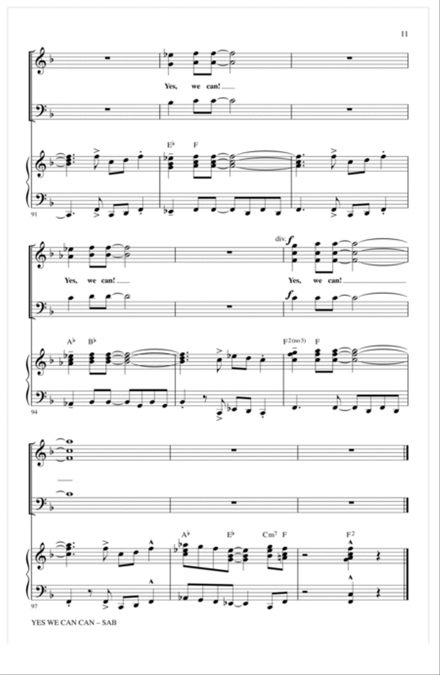 Yes We Can Can (arr. Kirby Shaw) 3-Part scores gallery preview page 10