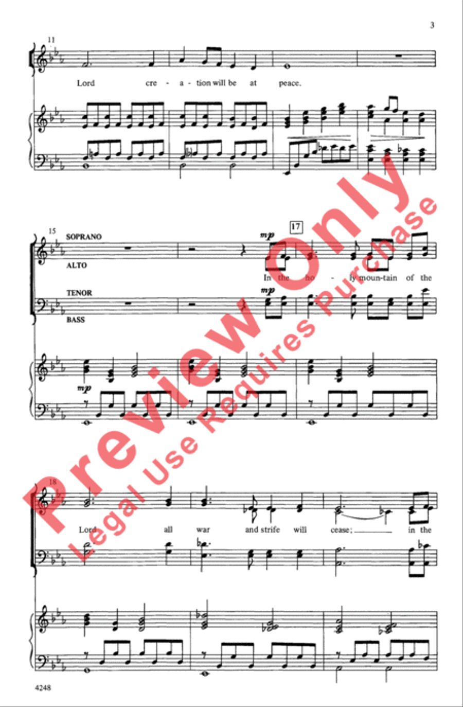 Creation Will Be at Peace 4-Part scores gallery preview page 3