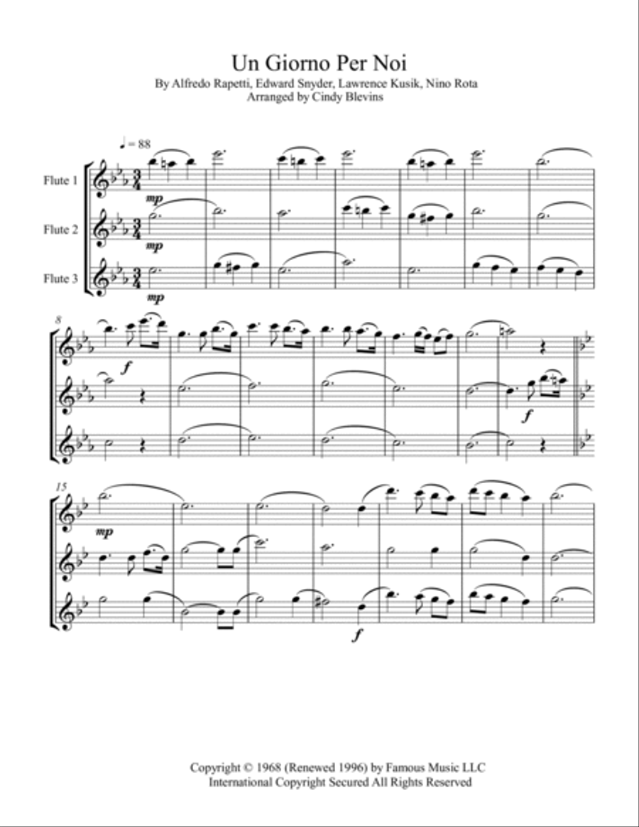 Un Giorno Per Noi Un Giorno Per Noi Flute Trio scores gallery preview page 2