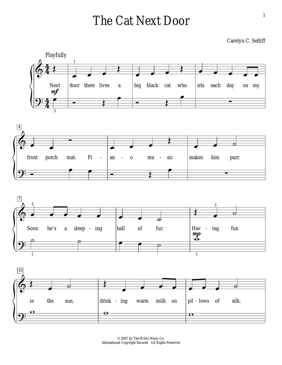 The Cat Next Door Piano Method scores gallery preview page 1
