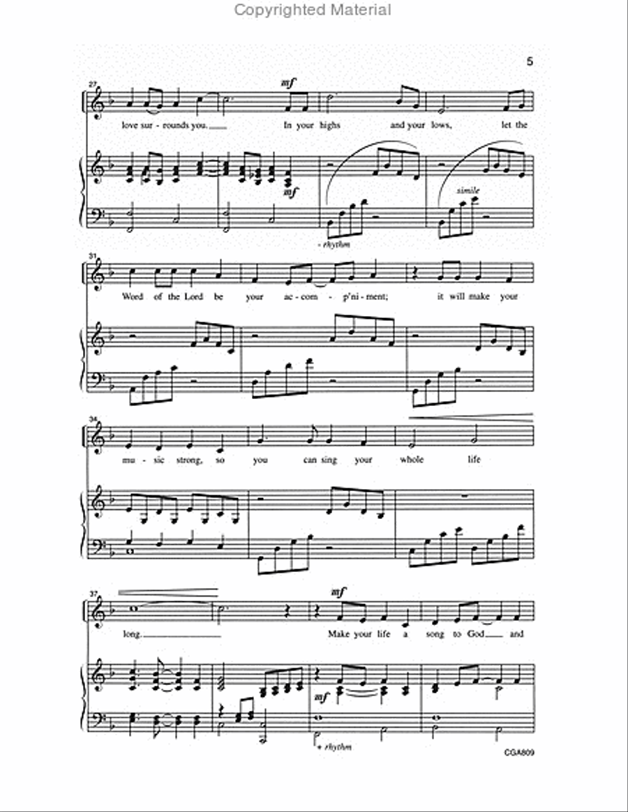 Make Your Life a Song to God Unison Choir scores gallery preview page 4