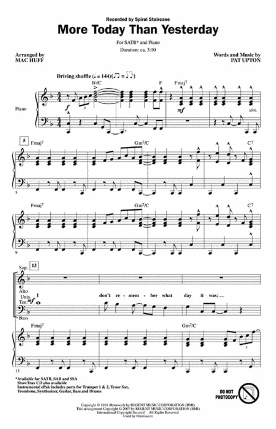 More Today Than Yesterday 4-Part scores gallery preview page 2
