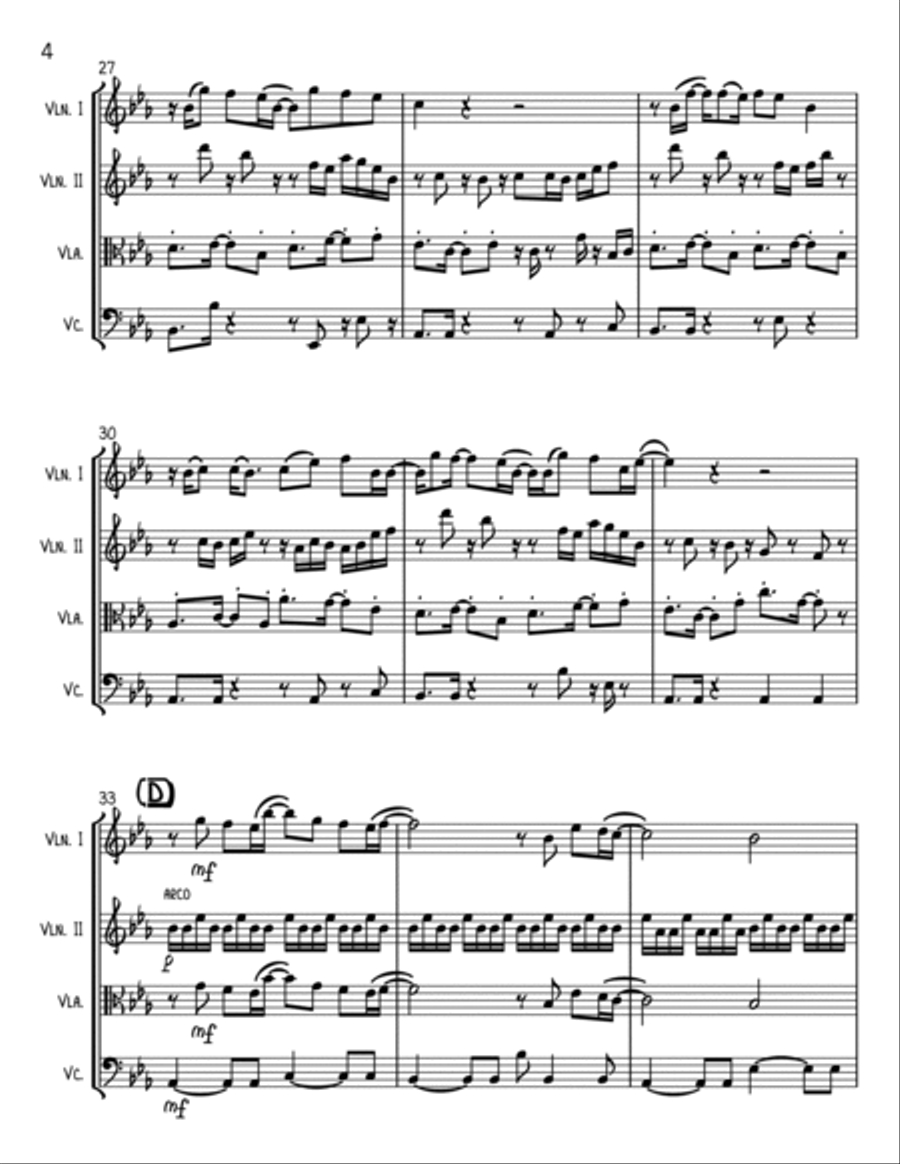 Fireflies String Quartet scores gallery preview page 4