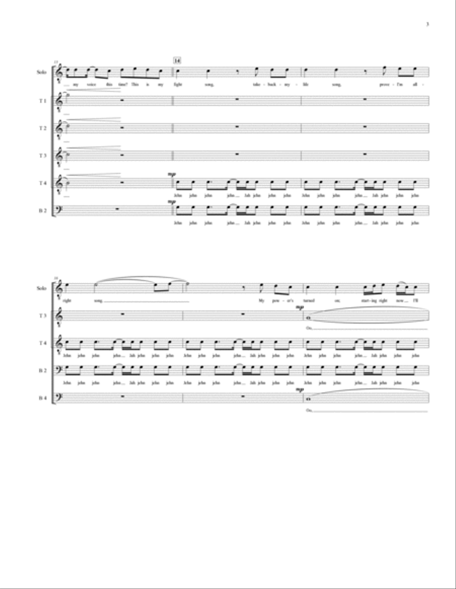 Fight Song Fight Song TTBB scores gallery preview page 4