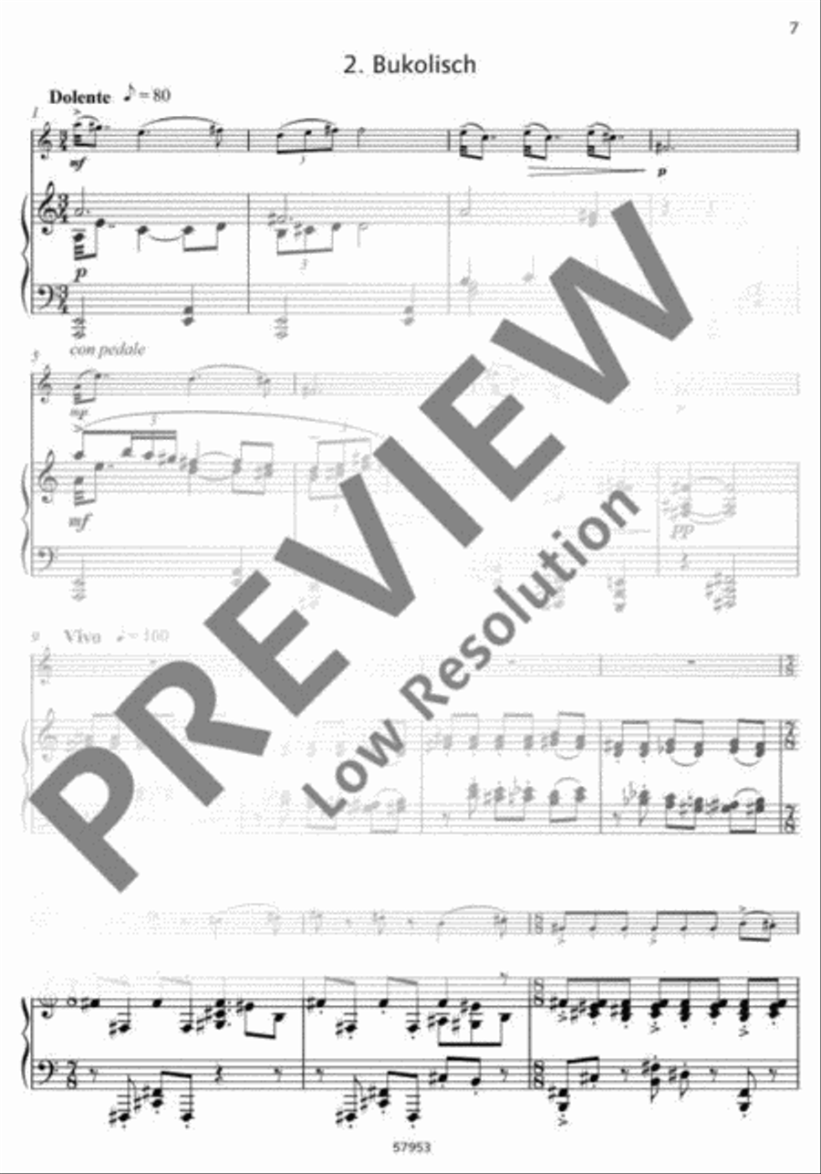 Trois pièces pittoresques Flute Solo scores gallery preview page 8