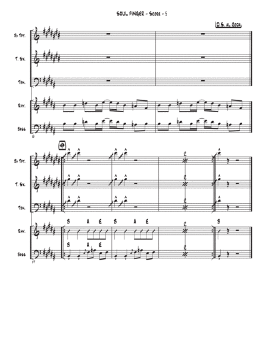 Soul Finger Tenor Saxophone scores gallery preview page 5