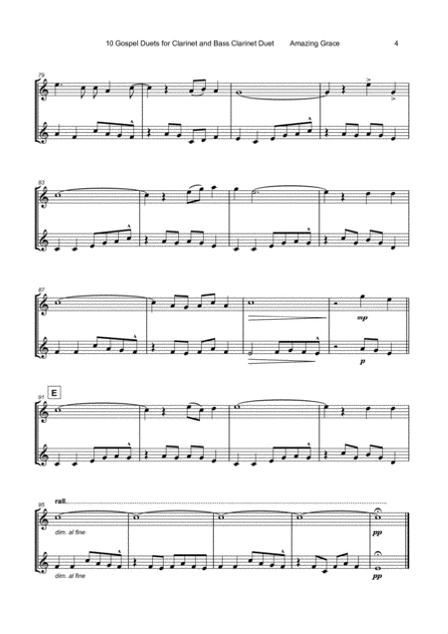 10 Gospel Duets for Clarinet and Bass Clarinet Woodwind Duet scores gallery preview page 6