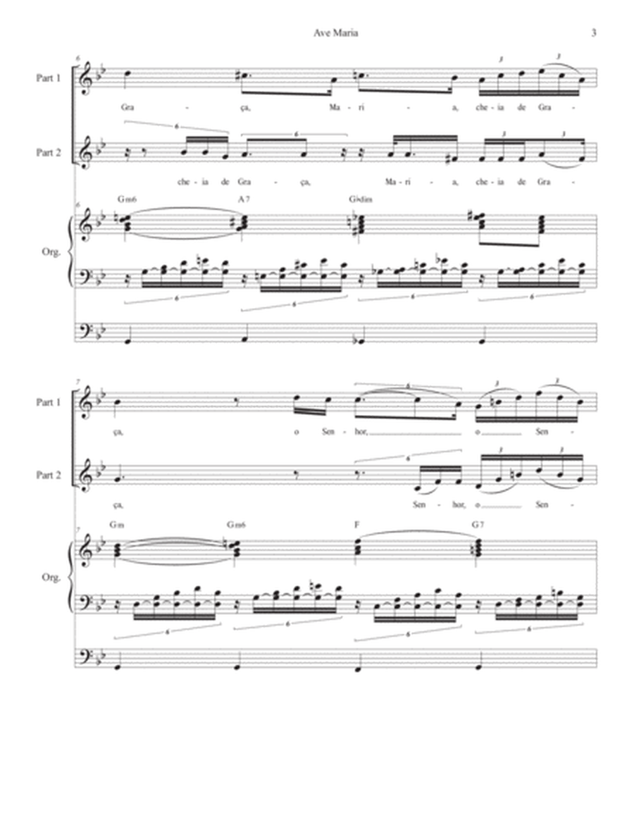 Ave Maria (Portuguese Lyrics - for 2-part choir - High Key - Organ Accompaniment) image number null