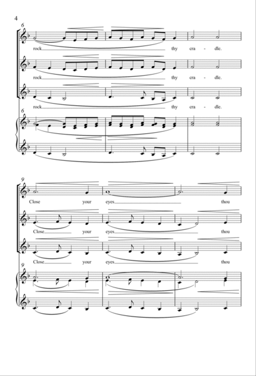 Cradle Song SSA scores gallery preview page 2